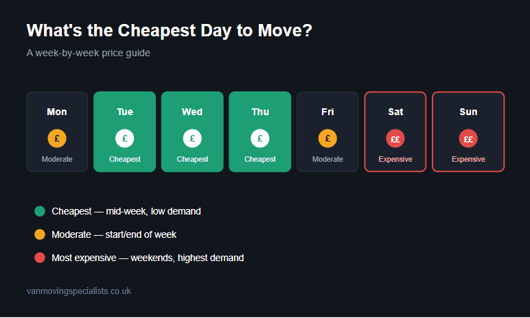 cheapest day of the week to move house calendar