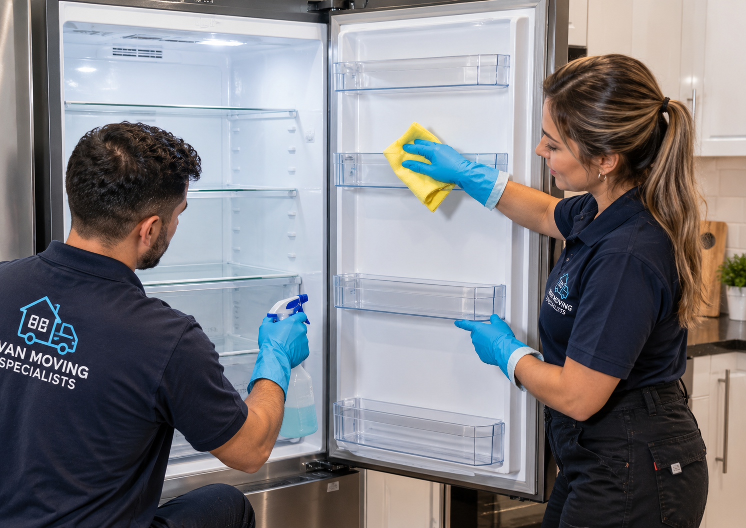 Fridge cleaning during an end of tenancy cleaning service in London